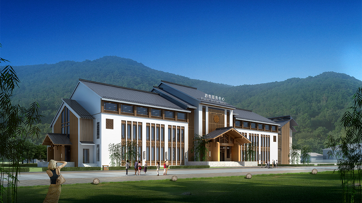 因此在游客服务中心的室内设计上,在确立主要基调的前提下,将人文精神